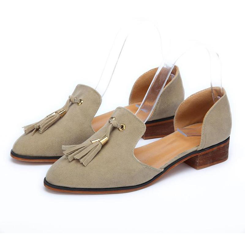 Women Flat Heel Artificial Suede Plus Size Loafers