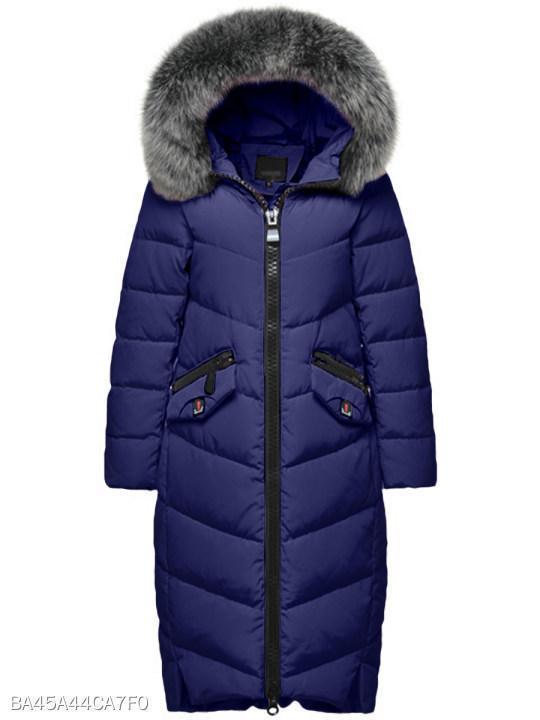 Women Hooded Quilted Longline Pocket Padded Coat