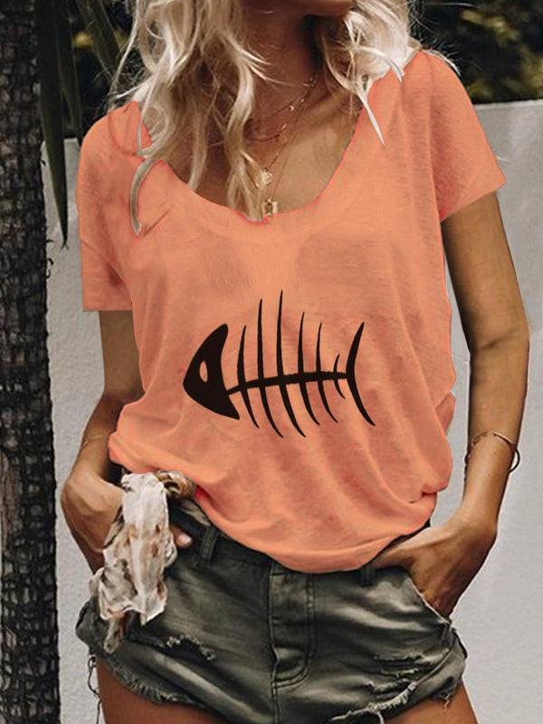 Women Fish Printed Casual Shirts