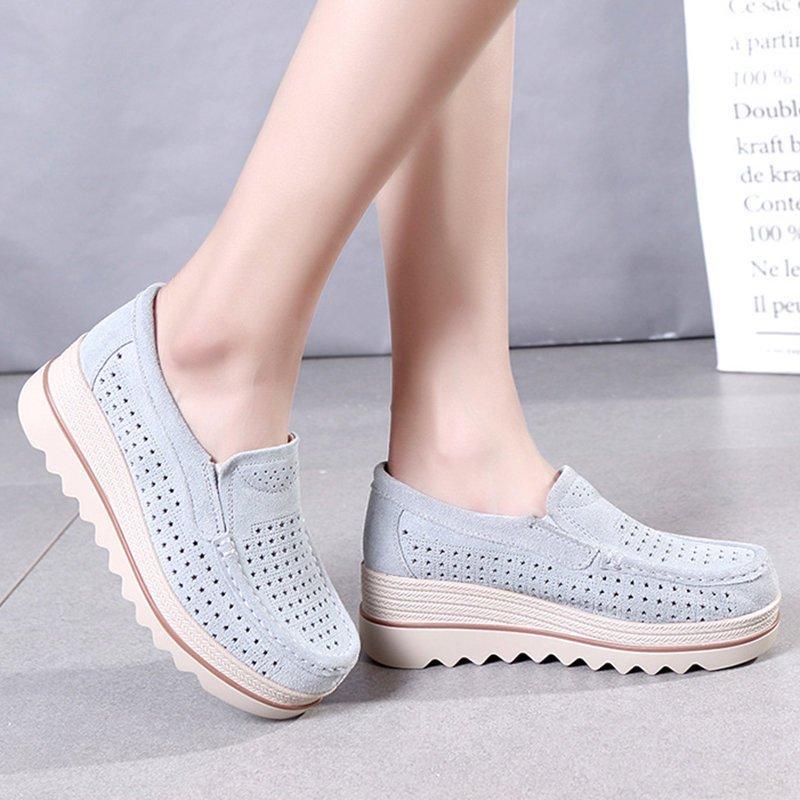 Women Flocking Creepers Casual Comfort Slip Slop Shoes