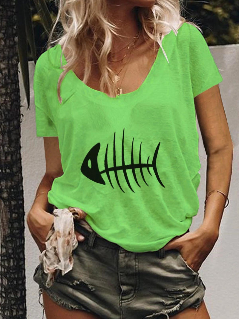 Women Fish Printed Casual Shirts