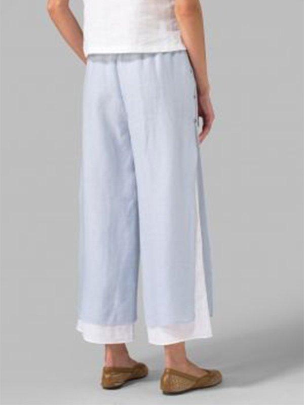 Women Casual Patchwork Pant Loose Pants