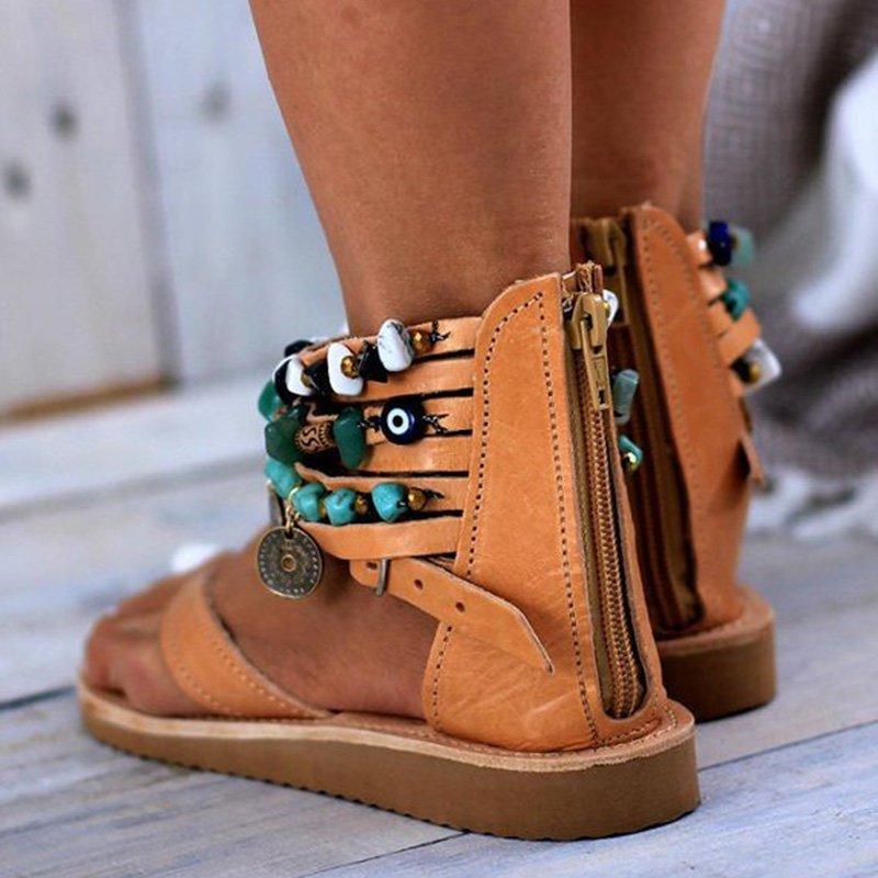 Women Flat Heel Gladiator Sandals