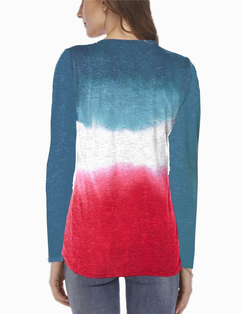 Women Gradient Colour Long Sleeve Top